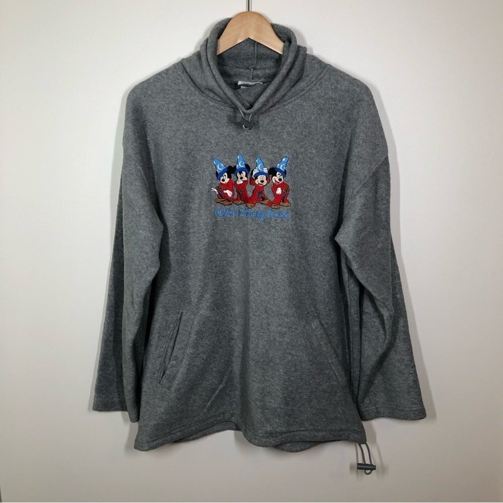 VINTAGE Walt Disney World Fantasia Sorcerer Mickey Fleece Pullover Large